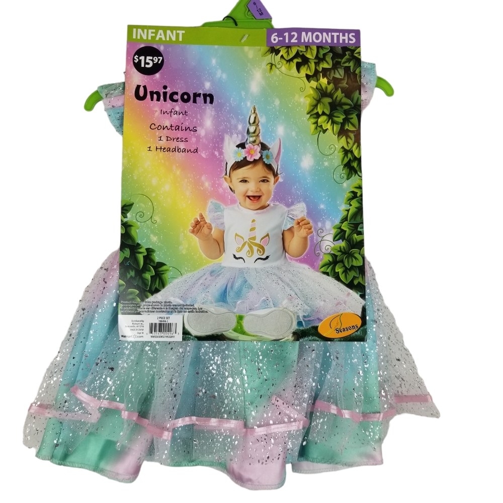 Unicorn Infant Costume Dress & Headband NWT